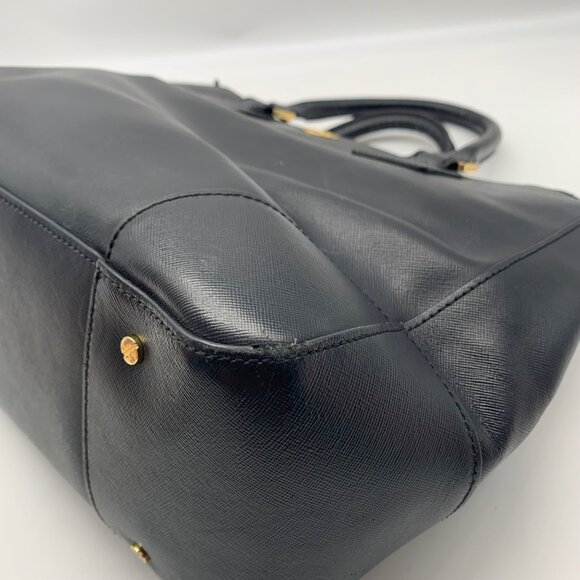 Tory Burch Black Saffiano Leather Robinson Double Zip Convertible Satchel - Picture 9 of 12